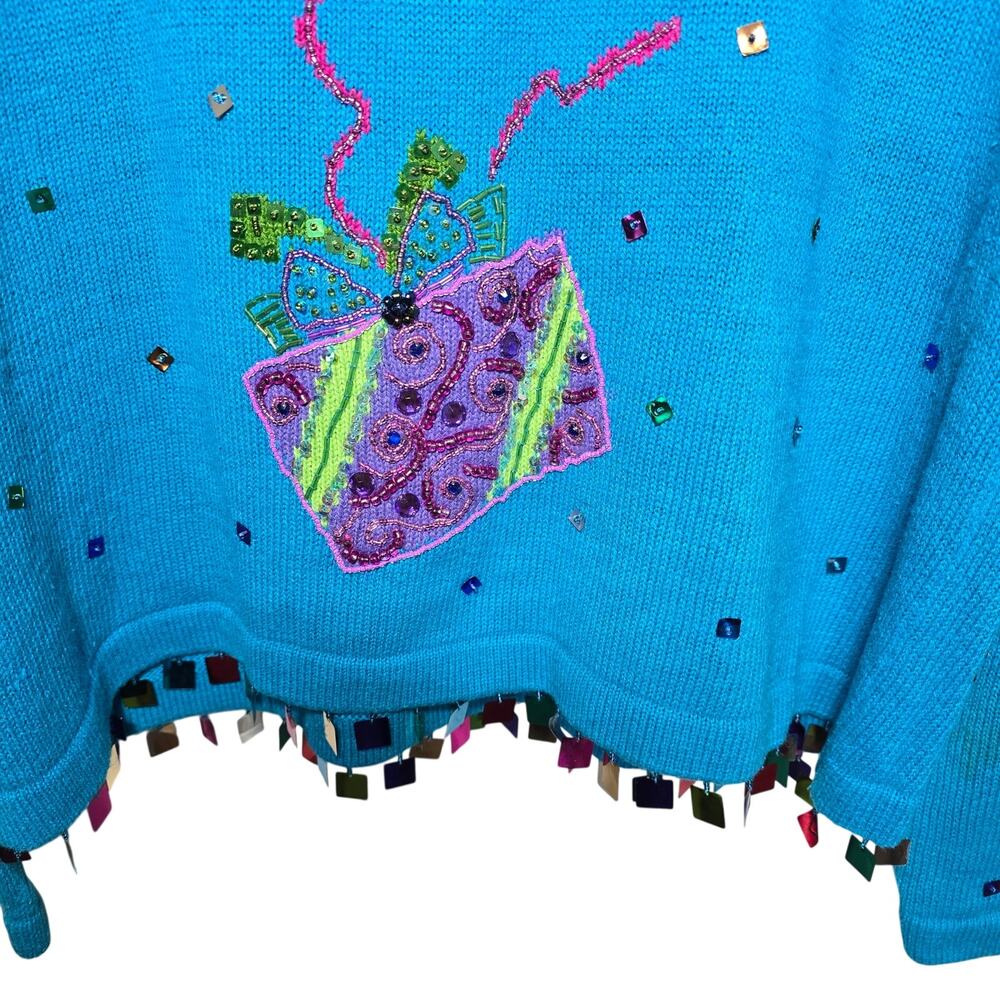 Vintage Jones Closet Button Up Sweater with Sequins Birthday Presents Motiff S - Picture 7 of 8